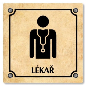 Lékař, 118x118mm, pergamen, Kansas